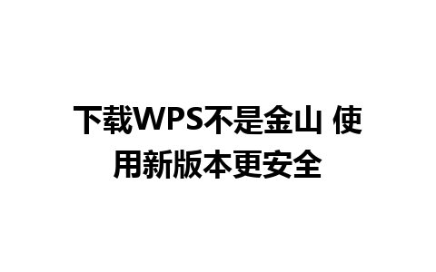 下载WPS不是金山 使用新版本更安全