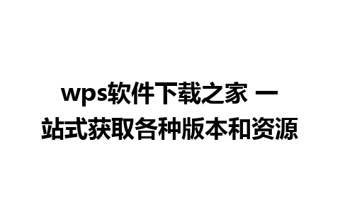 wps软件下载之家 一站式获取各种版本和资源