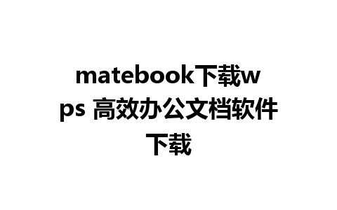 matebook下载wps 高效办公文档软件下载