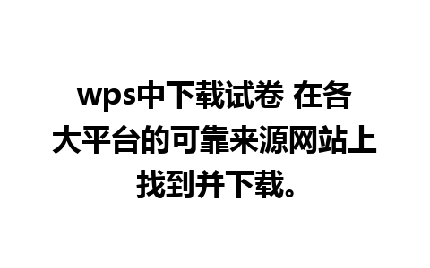 wps中下载试卷 在各大平台的可靠来源网站上找到并下载。