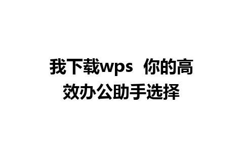 我下载wps  你的高效办公助手选择