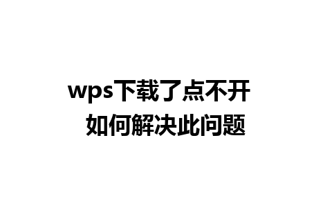 wps下载了点不开  如何解决此问题