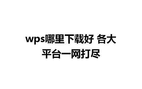 wps哪里下载好 各大平台一网打尽