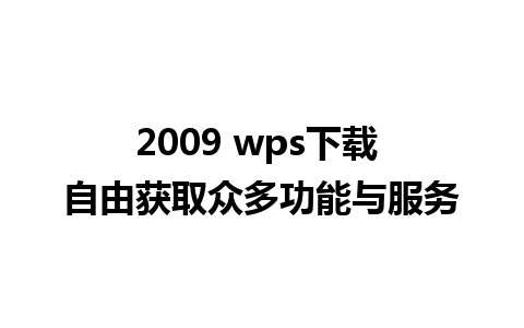 2009 wps下载 自由获取众多功能与服务