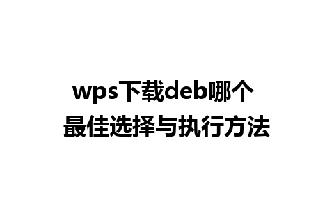 wps下载deb哪个 最佳选择与执行方法