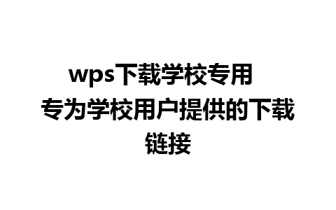 wps下载学校专用  专为学校用户提供的下载链接