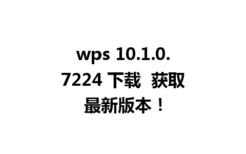 wps 10.1.0.7224 下载  获取最新版本！