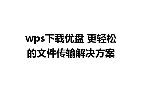 wps下载优盘 更轻松的文件传输解决方案