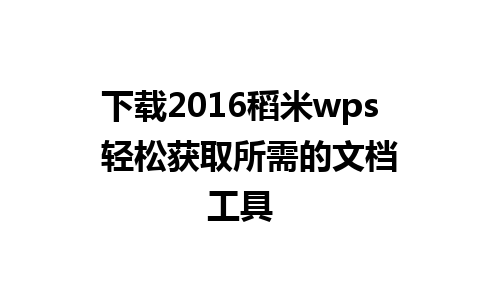 下载2016稻米wps  轻松获取所需的文档工具