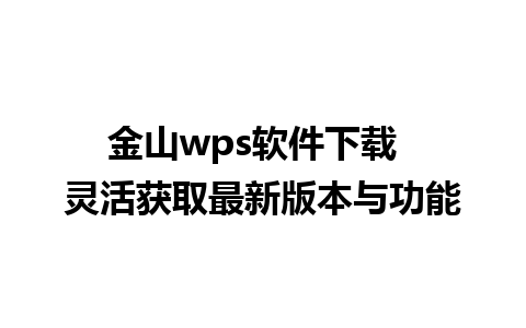 金山wps软件下载  灵活获取最新版本与功能  