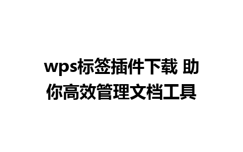 wps标签插件下载 助你高效管理文档工具