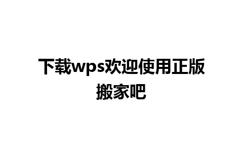 下载wps欢迎使用正版搬家吧