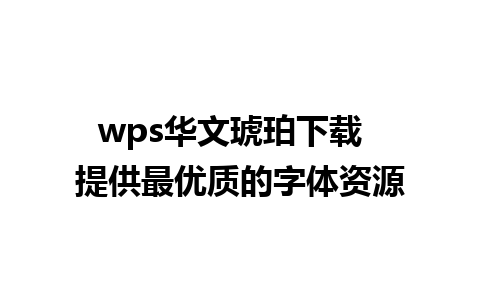 wps华文琥珀下载  提供最优质的字体资源