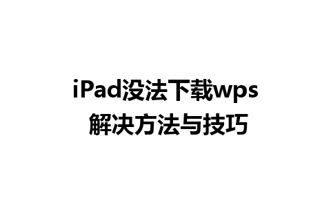 iPad没法下载wps 解决方法与技巧