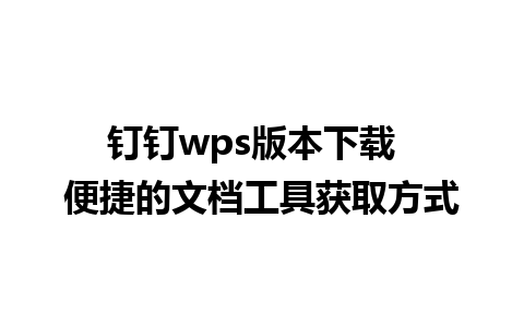 钉钉wps版本下载  便捷的文档工具获取方式