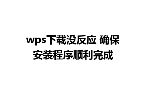 wps下载没反应 确保安装程序顺利完成