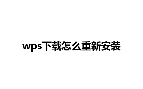 wps下载怎么重新安装