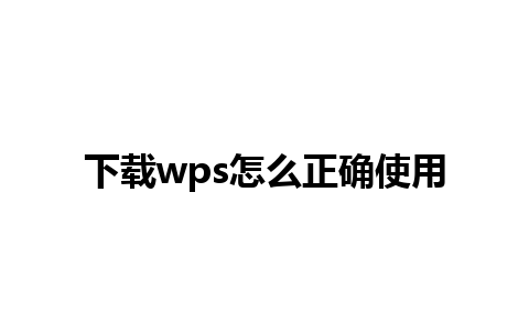 下载wps怎么正确使用