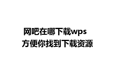 网吧在哪下载wps  方便你找到下载资源