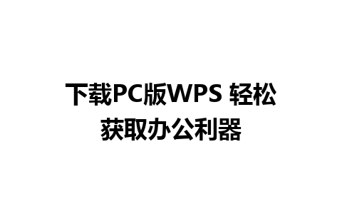 下载PC版WPS 轻松获取办公利器