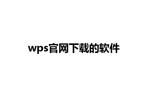 wps官网下载的软件