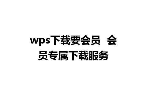 wps下载要会员  会员专属下载服务