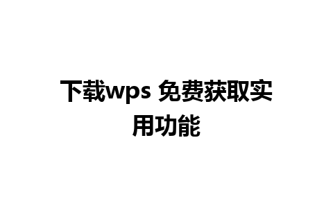 下载wps 免费获取实用功能