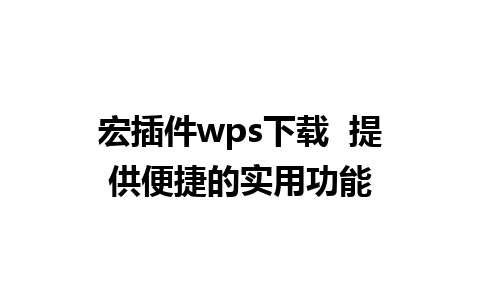 宏插件wps下载  提供便捷的实用功能