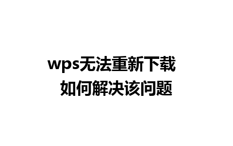 wps无法重新下载  如何解决该问题