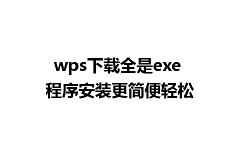 wps下载全是exe 程序安装更简便轻松