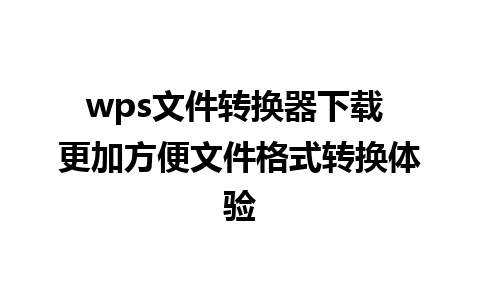 wps文件转换器下载 更加方便文件格式转换体验