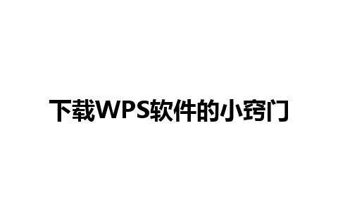 下载WPS软件的小窍门