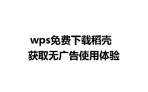 wps免费下载稻壳  获取无广告使用体验