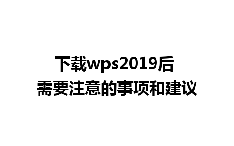 下载wps2019后 需要注意的事项和建议