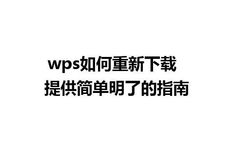 wps如何重新下载  提供简单明了的指南