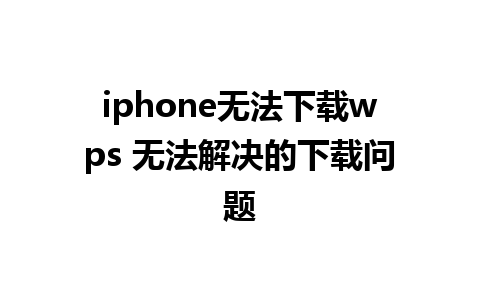 iphone无法下载wps 无法解决的下载问题