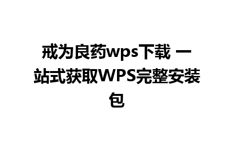 戒为良药wps下载 一站式获取WPS完整安装包