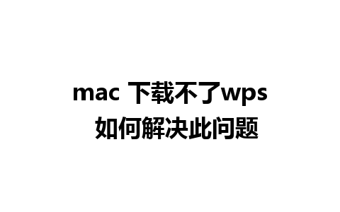 mac 下载不了wps  如何解决此问题