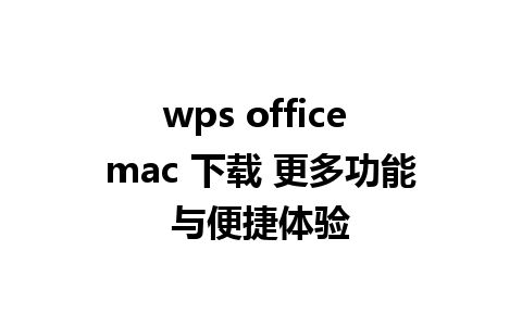 wps office mac 下载 更多功能与便捷体验