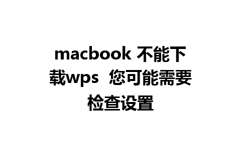 macbook 不能下载wps  您可能需要检查设置