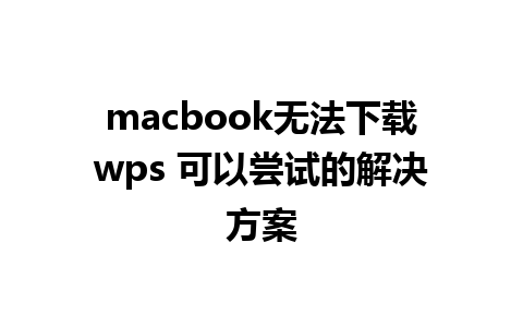 macbook无法下载wps 可以尝试的解决方案