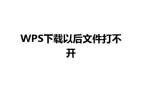 WPS下载以后文件打不开 