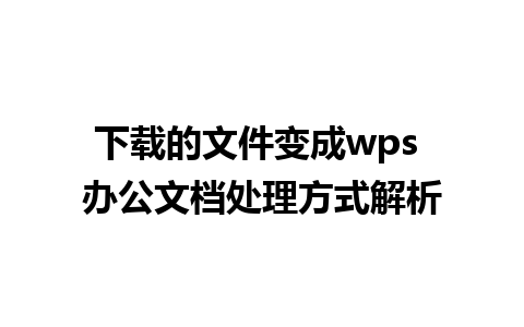 下载的文件变成wps 办公文档处理方式解析