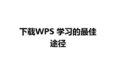 下载WPS 学习的最佳途径