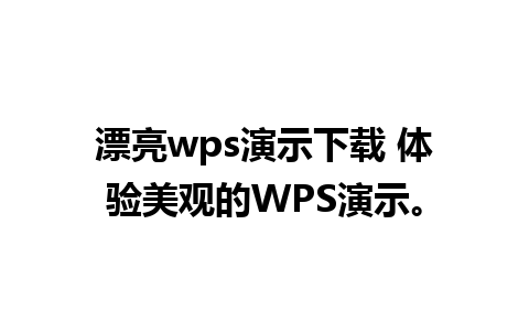 漂亮wps演示下载 体验美观的WPS演示。