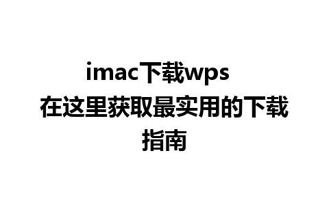 imac下载wps  在这里获取最实用的下载指南