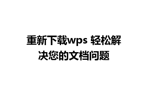 重新下载wps 轻松解决您的文档问题