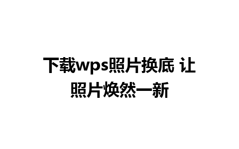 下载wps照片换底 让照片焕然一新