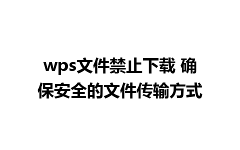 wps文件禁止下载 确保安全的文件传输方式