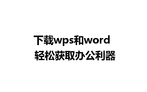 下载wps和word  轻松获取办公利器